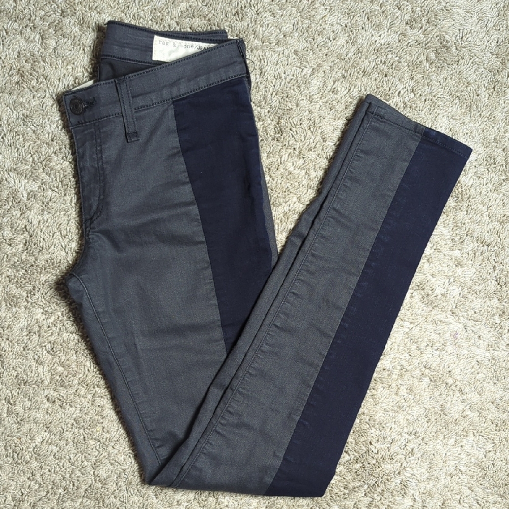 Rag & Bone Gray and Navy Skinny Jeans Size 25